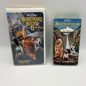 2 Walt Disney VHS Tapes Homeward Bound 1 & 2- 90s Childhood Bundle